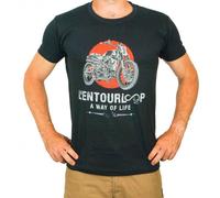 Tee Shirt Pour Moto Homme L'entourloop Flat Track Noir Taille S