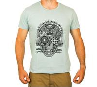 Tee Shirt pour moto Homme L'entourloop Skull Gris taille S S