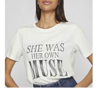 Tee Shirt Regular Fit Blanc Imprimé Muse Femme Vila