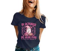 Tee Shirt Rose Femme Cancer du Sein Tee-Shirt Pin's Octobre Sport Haut De Fête Kit Manche Longue T T-Shirt Blanc Au Coeur 7 Accessoire Long Top Mode Ruban