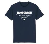Tee shirt rugby ""Tamponner c'est mon super pouvoir"" - Pour Homme - Coton 100% bio - Confectionné en France XXXL
