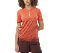 Salomon - Women's S/Lab Salomon Ultra Print - T-shirt de running - M - burnt sienna