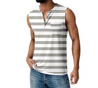 Tee Shirt Sans Manche Homme - Débardeurs hommes porter quotidien pour sorties décontractées et activités estivales Coupe ample avec imprimé dégradé parfaits pour être associés à un jean en denim