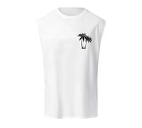 Tee Shirt sans Manche Homme Grande Taille, Débardeur Sport Imprimé Cocotier Tank Top Ample Casual Printemps Eté Debardeur Chic Tendance pour Hommes Classique Respirant Plage Vacances Haut