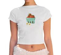 Tee Shirt Seconde Peau Femme T-Shirt à Manches Courtes et col Ras du Cou,Doux et Basique,idéal au Quotidien,Confortable décontracté,Tissu Respirant,idéal pour Une Garde-Robe Polyvalente(White,XXL)