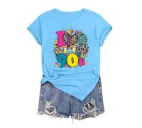 Tee Shirt Seconde Peau Femme T-Shirt « Retour aux années 90 » pour Femme,Style,Manches Courtes,idéal pour Une fête d'anniversaire(Sky Blue,XXL)