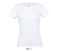 Tee-shirt - SOL'S - Femme - Blanc - Manches courtes - 100% coton Ringspun L