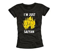 Tee Shirt Son Goku - I´m Just Saiyan - Dragon Noir L