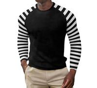 Tee Shirt Sport Maglietta a Maniche Lunghe a Righe Con scollo Rotondo,morbida e Casual,comoda e comoda,da indossare Tutti i giorni.