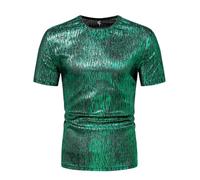 Tee Shirt Strass Homme Courte Steve Français Fantaisie Classe Baignade Africain Chemise Bicolore Filleul XS Flam Argenté Poisson Plongeant Polyamide No Existe Basque