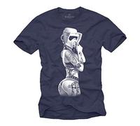 Tee Shirt Stromtrooper Tattoo Tshirt Homme Pin Up Girl Ink Wars Bleu XXXXL