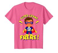 Tee Shirt Super Grand Frère - Cadeau Annonce Grossesse T-Shirt, Enfant, Rose Chiné, 12 Ans