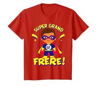 Tee Shirt Super Grand Frère - Cadeau Annonce Grossesse T-Shirt, Enfant, Rouge, 6 Ans