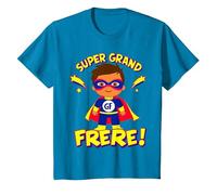 Tee Shirt Super Grand Frère - Cadeau Annonce Grossesse T-Shirt, Enfant, Saphir, 4 Ans