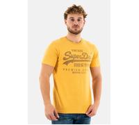 Tee shirt Superdry Classic VL Heritage 2AI - Jaune - Homme - Coton - Manches courtes - Col classique