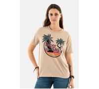 Tee shirt Superdry Outdoor Stripe Relaxed 2BG - Orange Apricot Ice Marl - Femme S