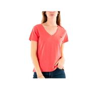 Tee shirt Superdry Studios Slub Emb Vee Iju - Rouge - Femme - Coton - Manches courtes - Col V S
