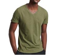 Tee shirt Superdry Vintage Logo Emb Vee 6RH Thrift Olive Marl - Homme - Vert - Coton - Manches courtes - Col V S