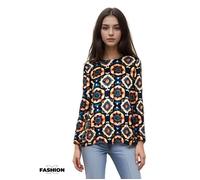 Tee-Shirt - SWEET MISS - Imprimé années 70 - Manches longues - Col arrondi - Taille standard 40/42