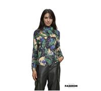 Tee-Shirt - SWEET MISS - Imprimé Floral - Manches Longues - Col Montant - Coupe Droite L