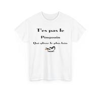 Tee Shirt T'es pas le pingouin qui glisse le plus loin Idée cadeau humour drôle amusant Homme Femme Taille XL, Couleur White