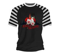 Tee Shirt Tête De Mort Homme De Marque Fete Cachemire Habillé Fantaisie Tricot Posture Message Inquiète Vieux Quart Microfibre Raye Créateur Parfait Squelette Criminel Croisé par Duo