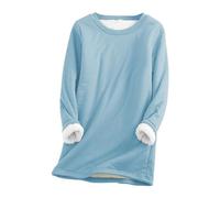 Tee Shirt Thermique - Haut Thermique Femme Sport - Sous Vetement Chaud Femme - Couleur Unie - Col Rond - Manches Longues - Pas Cher - Pull Chaud D'hiver - Chemise De Corps - Automne/hiver