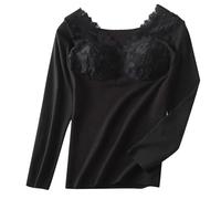 Tee Shirt Thermolactyl Femme - Ensemble De sous-Vêtements Thermiques Brossés pour Femmes, Haut De Pyjama pour Temps Froid Leggings Mi Long