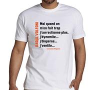 Tee Shirt Tontons FLINGUEURS - Quand on m'en Fait trop.. - 100% Coton - Standard - Blanc - L