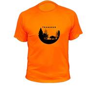 Tee Shirt, Traqueur, Paysage & Sanglier (4XL,801, Orange)