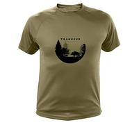 Tee Shirt, Traqueur, Paysage & Sanglier (L,801, Vert)