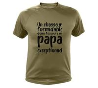 Tee Shirt, Un Chasseur Formidable Donne Toujours Un Papa Exceptionnel, idée Cadeau (L,876, Vert)