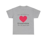 Tee shirt Unisex Coeur ensemble on va plus loin idée cadeau amour love Homme/Femme : Couleur - Sport Grey, Taille - 3XL XXXL
