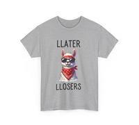 Tee Shirt Unisex Llater llosers Lama Idée Cadeau Humour drôle Amusant Homme Femme Taille L, Couleur Sport Grey