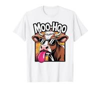 Tee Shirt Vache Folle Moo-Hoo Thème Humoristique Drôle Vache T-Shirt