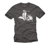 Tee Shirt Vintage Scooter 125 Special - Retro Motard Cadeau Motorcyclist Accessoires Moto Gris XL