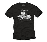 Tee Shirt Vintage Scooter 125 Special - Retro Motard Cadeau Motorcyclist Accessoires Moto Noir XXL