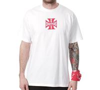 Tee Shirt West Coast Choppers Iron Cross Blanc-Rouge (M , Blanc)