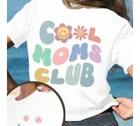 Tee-shirts Club Cool des mamans, tee-shirts Club Cool des mamans, tee-shirts de maman, chemises col rond de maman, cadeaux de fête des mères pour nouvelles mamans L,M,S,XL,XXLCartoon,Floral,Lettres,Un