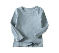 Tee-Shirts de Sport à Manches Longue pour Enfant Unisexe Filles Garçons 1-11 Ans Tops Décontractés Unie Pull Thermique Haut Hiver Automne sous-Vetement Sweat Top Tee Shirt Ado