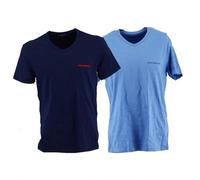 Tee-shirts - EA7 Emporio Armani - Pack de 2 - Col V - Manches courtes - Bleu XXL