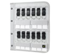 tee-uu Keyboard Tableau à clés (DIN A4) | Idéal pour classeurs et systèmes de classeur à anneaux | 12 positions de clés | Clips & étiquettes amovibles | Modèle d'inscription | 4 trous