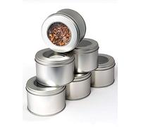 tee verliebt 6 Ensemble en conserve Argent - Stockage pratique pour le thé et les épices avec couvercle - Conteneur de thé pour thé en vrac - F. Environ. 150g de thé perdant