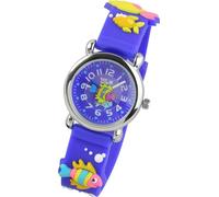 Tee-Wee Montre pour enfant Monde marin Bracelet caoutchouc bleu Montre analogique UW835B