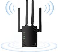 TEEAW-2025 Nouveau Puissant Amplificateur 1200Mbps WiFi, 5Ghz et 2,4Ghz Double Bande, Port Gigabit et WPS, Dispose de 4 Antennes Murales Percées Puissantes, Compatible avec Toutes Les Boîtes Réseau.
