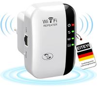 TEEAW-2025 Nouveau Répéteur WiFi Puissant 300Mbps, Amplificateur WiFi Puissant 2.4GHz WiFi Extender Range Booster WiFi avec WPS Protection, Manuel en français