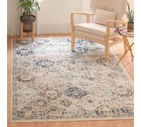 Teeaw-Distressed Tapis Pour Salon, Salle ¿¿ Manger, Chambre ¿¿ Coucher - Collection Madison - Poils Courts - Ivoire Et Turquoise - 91 X 152 Cm