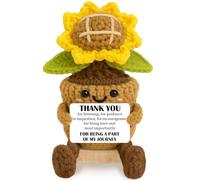 TEEBIM Cadeaux de remerciement pour femme, patron, collègues, manager, enseignant, infirmière, maman - Cadeaux de Noël pour enseignantes - Support émotionnel positif - Crochet de poupée de tournesol à