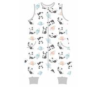 Teechodina Gigoteuse d'été pour bébé avec pieds - 100 % pur coton - Tog 0,5 - Avec jambes - Pour garçons et filles - Motif planète panda - Tog 0,5 - 80 cm/taille du bébé : 90 à 100 cm