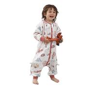 Teechodina Gigoteuse d'été pour bébé avec pieds - Super soyeuse en fibres de bambou naturelles - Gigoteuse d'été avec jambes - Gigoteuse pour toute l'année - Motif montgolfière - Taille S/bébé 65 à 75